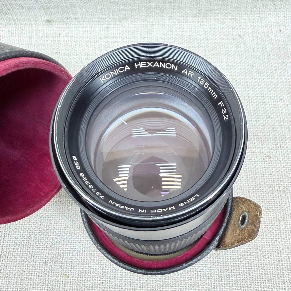 Konica Hexanon AR 135mm f3.2 Telephoto Prime Lens with Case Japan 7373326